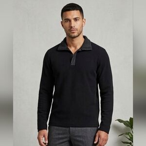 Hugo Boss Black Ribbed-Neck Sweatshirt